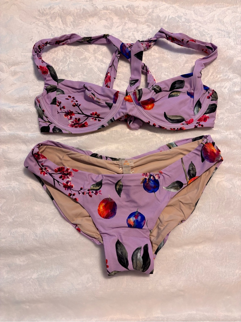 PQ Lilac Floral Underwire Bikini Set - XS